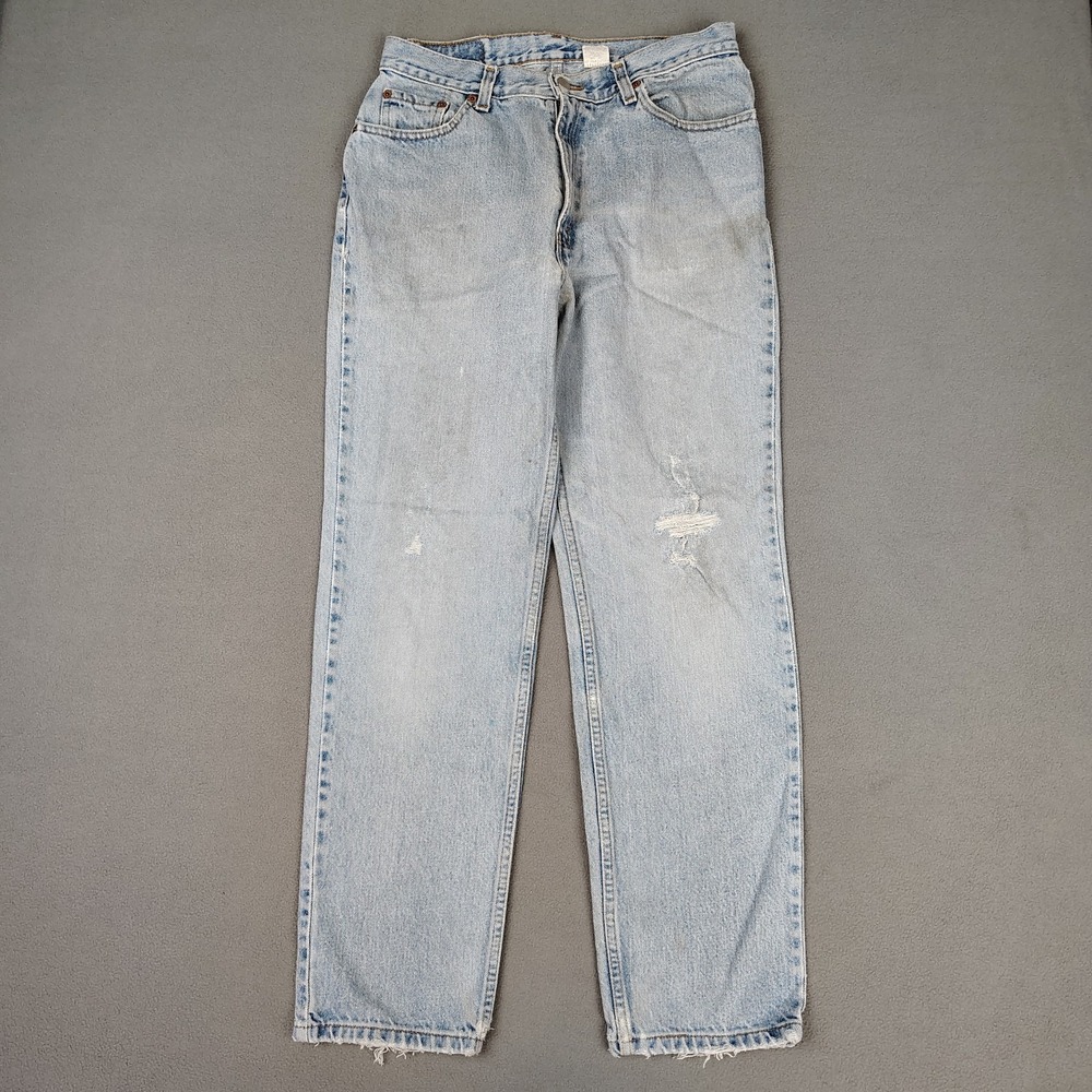 Vintage 90s Levis 512 Jeans Women 13 (Fits‎ 8/9) Blue Straight Leg Grunge Biker